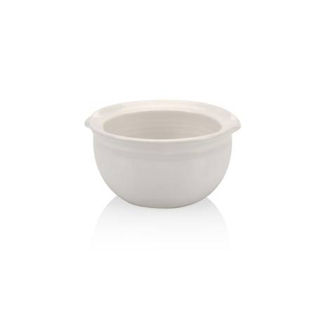 White hand thrown soup bowl