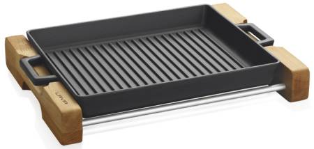 Wooden Stand holder only with handel recess . Natural colour wood holder for Eco 26cm grill pan