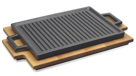 22x15cm Reversable Hot Plate and wooden service platter.